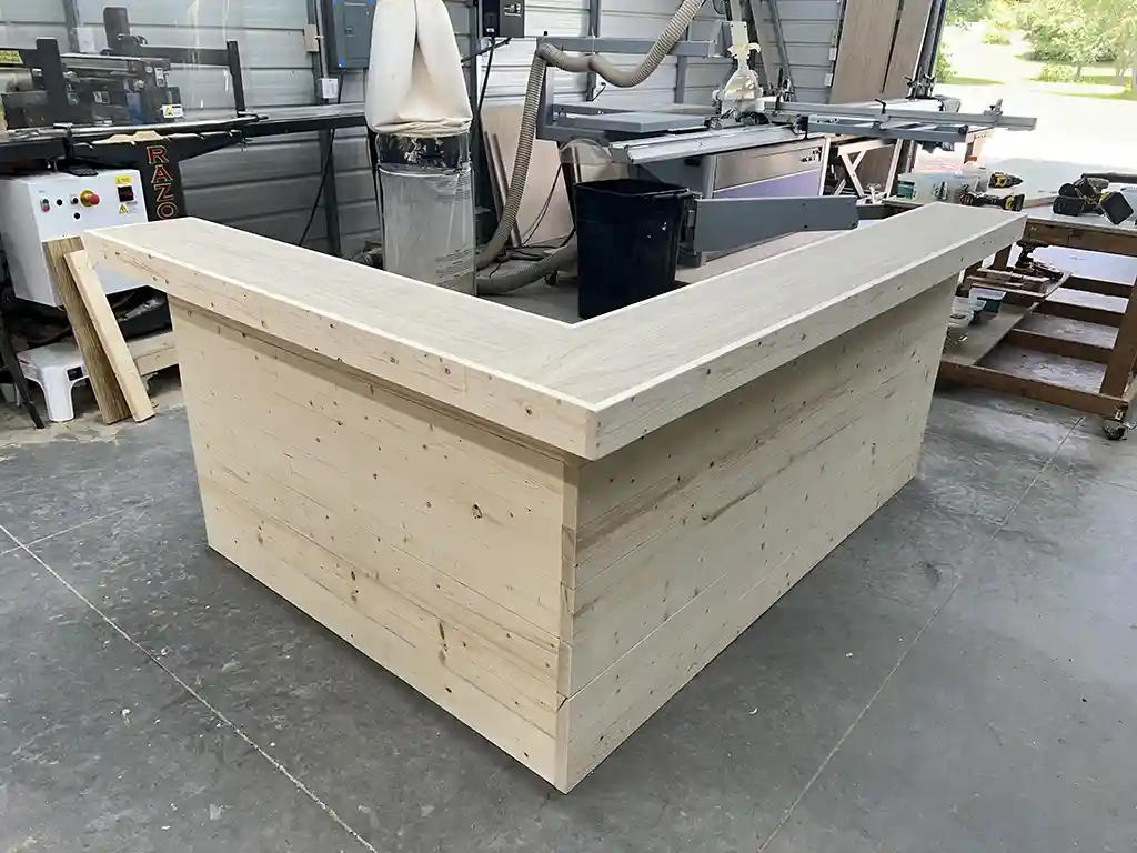 Unfinished Collin Medium Horizontal Home Bar 2 Collin L Shape Medium Indoor Home Bar Unfinished