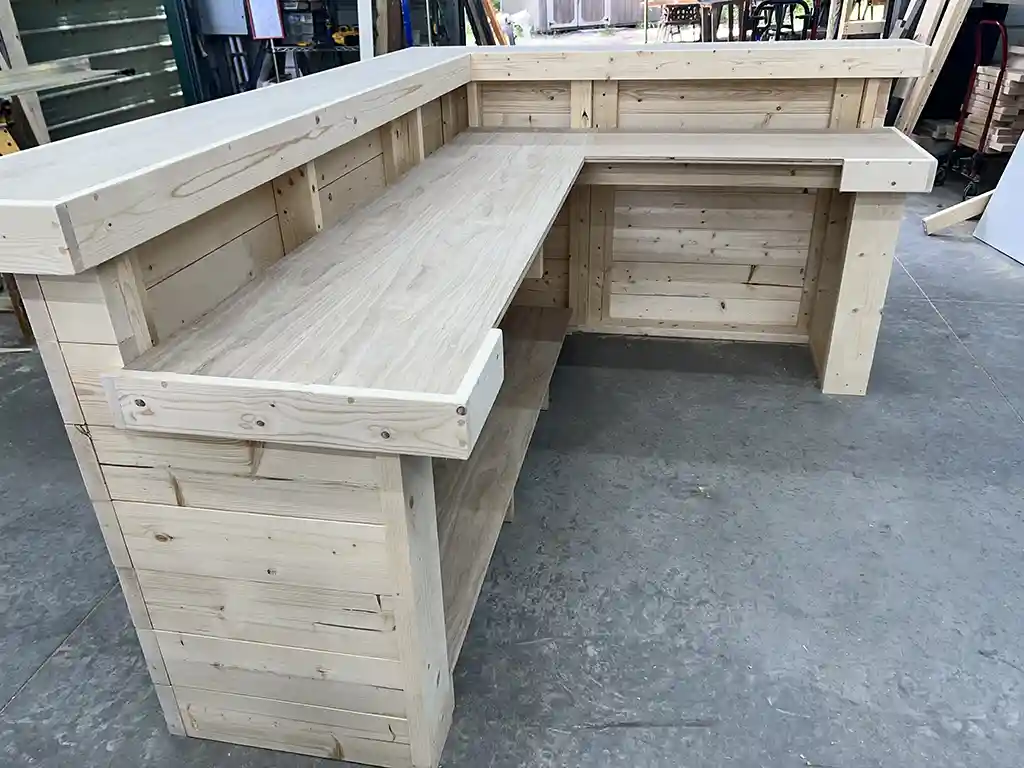 Unfinished Collin Medium Horizontal Home Bar 5 Collin L Shape Medium Indoor Home Bar Unfinished