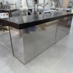 Ebony Diamond Plate Large Industrial Sales Counter 5 Ebony Diamond Plate Large Industrial Sales Counter, tread plate