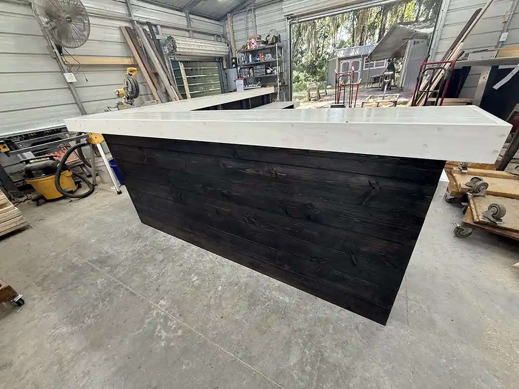 Ebony White Collin L Shape Large Home Bar 4 Ebony White Collin L Shape Large Home Bar