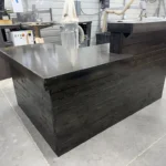 Lavonne L Shape Sales Counter with Privacy Tower & ADA drop Ebony 1