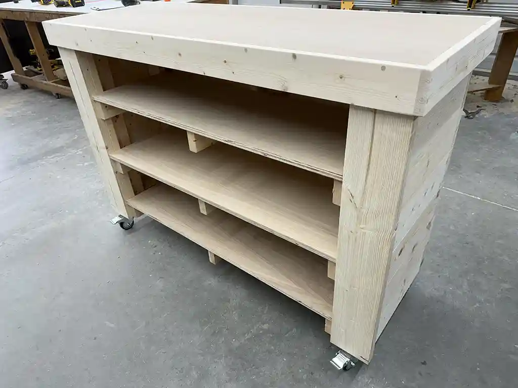 Mobile Welcome Stand Unfinished with 3 shelves 4 Mobile Welcome Stand Unfinished with 3 shelves
