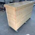 Natural Poly Mobile Welcome Stand with 3 shelves 1 Natural Poly Mobile Welcome Stand with 3 shelves