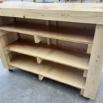 Natural Poly Mobile Welcome Stand with 3 shelves 5 Natural Poly Mobile Welcome Stand with 3 shelves
