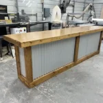 Golden Oak Metal Straight Ace Large Indoor Home Bar 4 Golden Oak Metal Straight Ace Large Indoor Home Bar