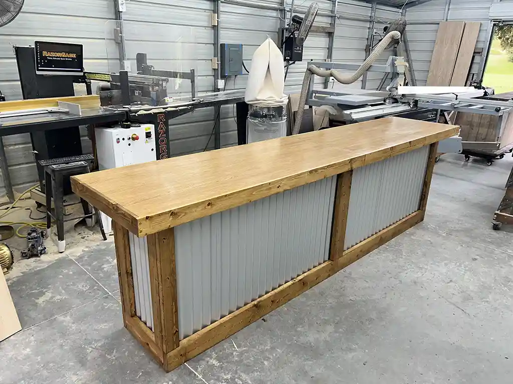 Golden Oak Metal Straight Ace Large Indoor Home Bar 5 Golden Oak Metal Straight Ace Large Indoor Home Bar