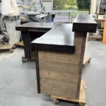 Hello Shabby 2 level, L shape Reception Desk Mushroom Espresso colors 4 Hello Shabby 2 level, L shape Reception Desk Mushroom Espresso colors