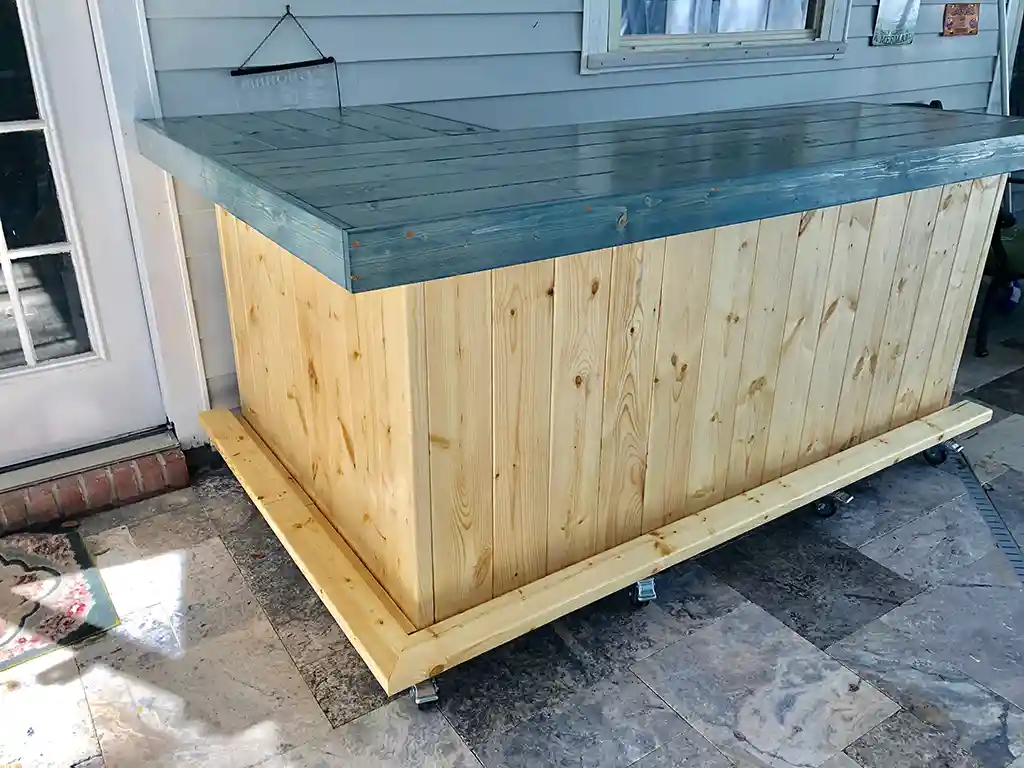 Original L Shape Covered Patio Home Bar Natural Poly Blue 2 Original L Shape Covered Patio Home Bar Natural Poly Blue Colors 2