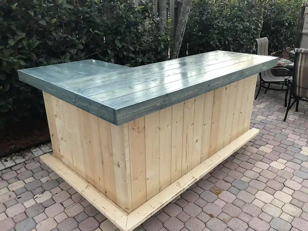 Original L Shape Covered Patio Home Bar Natural Poly Blue 6 Original L Shape Covered Patio Home Bar Natural Poly Blue Colors 6