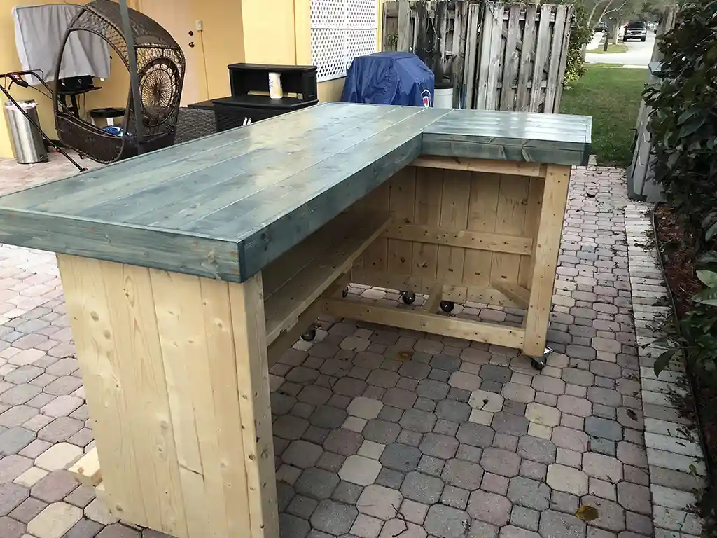 Original L Shape Covered Patio Home Bar Natural Poly Blue 7 Original L Shape Covered Patio Home Bar Natural Poly Blue Colors 7