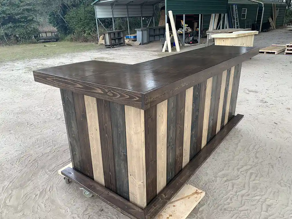 Original L Shape Indoor Home Bar Dark 3 Tone Espresso color 3 Original L Shape Indoor Home Bar