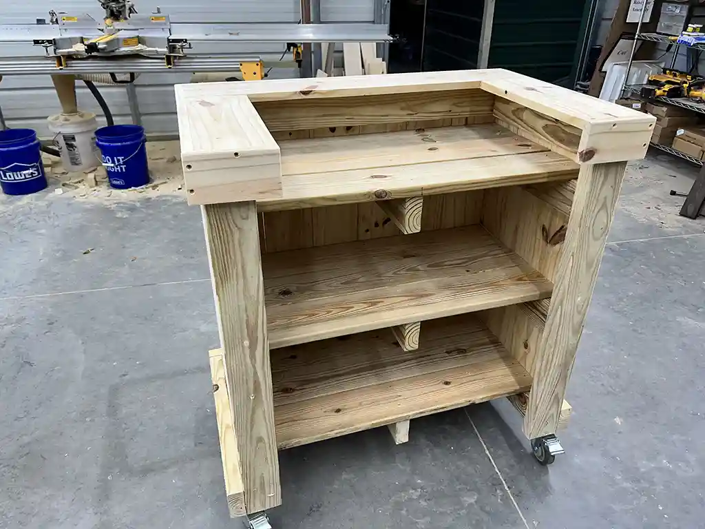 Outdoor Mobile Hostess Stand with 3 shelves5 Outdoor Mobile Hostess Stand with 3 shelves