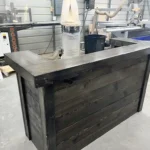 Stationary Hostess Stand with 3 shelves Ebony 2 Stationary Hostess Stand with 3 shelves Ebony color