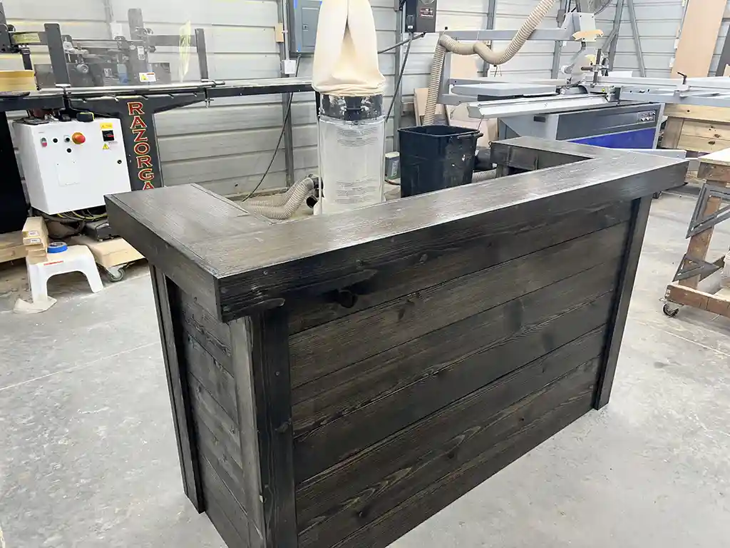 Stationary Hostess Stand with 3 shelves Ebony 2 Stationary Hostess Stand with 3 shelves Ebony color