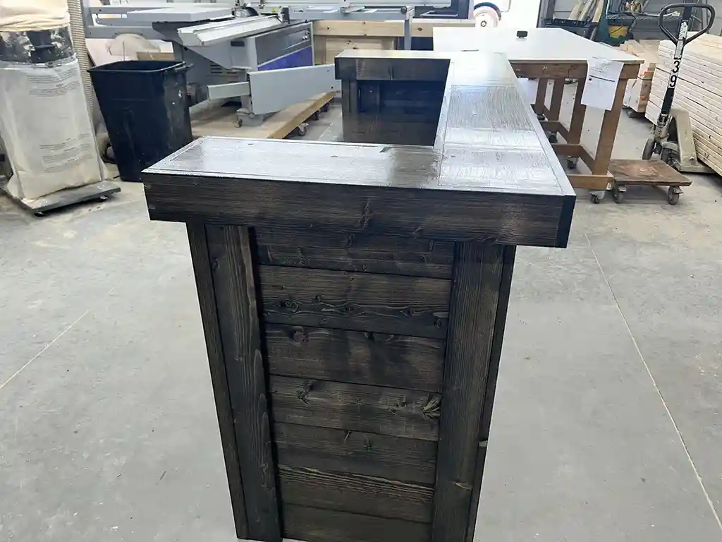 Stationary Hostess Stand with 3 shelves Ebony 3 Stationary Hostess Stand with 3 shelves Ebony color