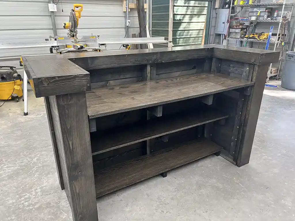 Stationary Hostess Stand with 3 shelves Ebony 5 Stationary Hostess Stand with 3 shelves Ebony color