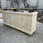 Unfinished Mobile Hostess Stand with 3 shelves 1 Unfinished Mobile Hostess Stand with 3 shelves