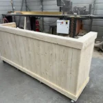 Unfinished Mobile Hostess Stand with 3 shelves 2 Unfinished Mobile Hostess Stand with 3 shelves