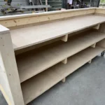 Unfinished Mobile Hostess Stand with 3 shelves 4 Unfinished Mobile Hostess Stand with 3 shelves