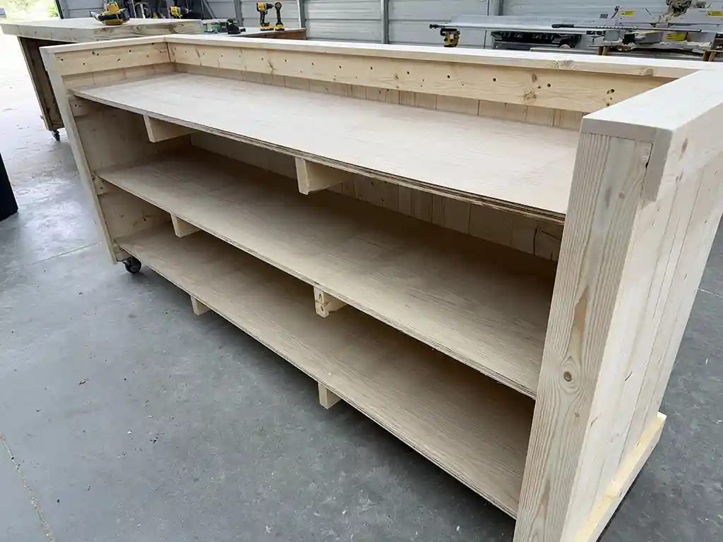 Unfinished Mobile Hostess Stand with 3 shelves 5 Unfinished Mobile Hostess Stand with 3 shelves