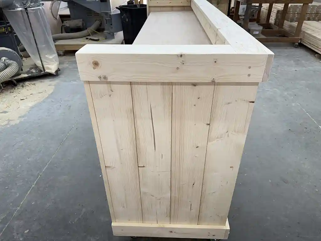 Unfinished Mobile Hostess Stand with 3 shelves 6 Unfinished Mobile Hostess Stand with 3 shelves
