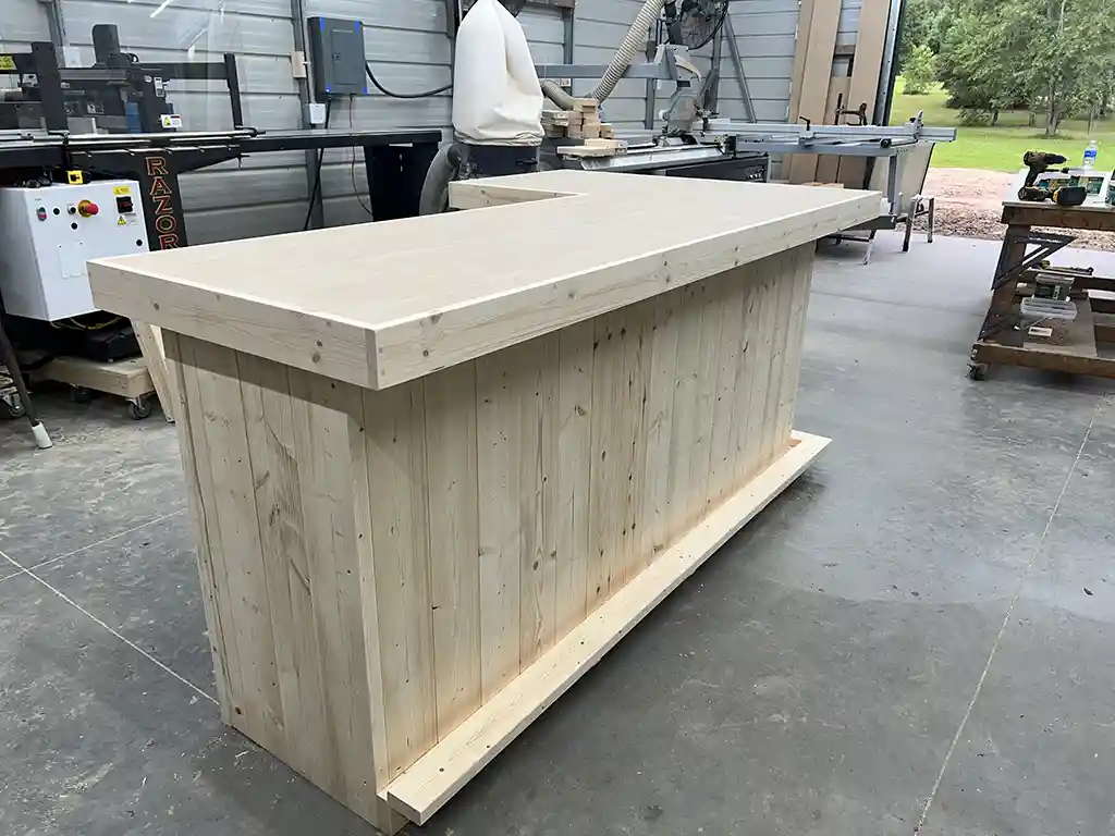 Unfinished Original L-Shape Indoor Home Bar 1 Unfinished Original L Shape Indoor Home Bar