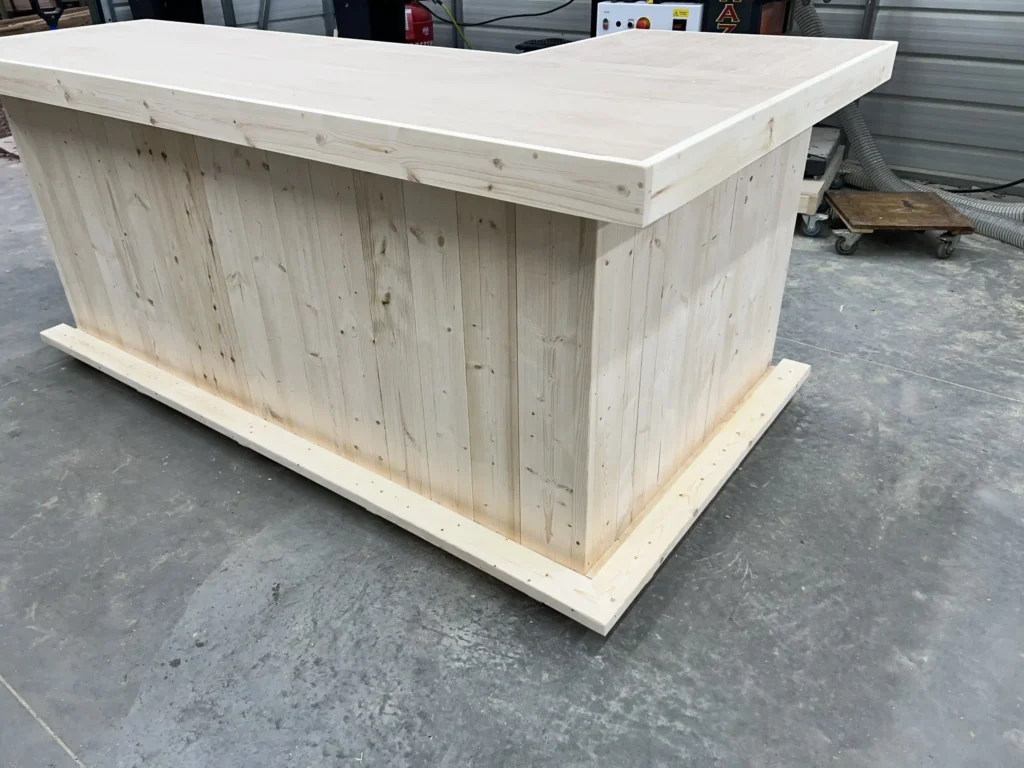 Unfinished Original L-Shape Indoor Home Bar 3 Unfinished Original L Shape Indoor Home Bar