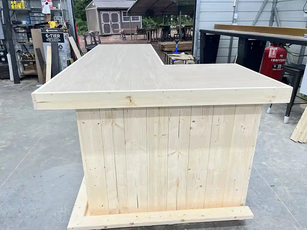 Unfinished Original L-Shape Indoor Home Bar 4 Unfinished Original L Shape Indoor Home Bar