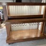 Straight Ace Handcrafted Rustic Style Mobile Back Bar Walnut 1 Straight Ace Handcrafted Rustic Style Mobile Back Bar Walnut color