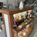 Straight Ace Handcrafted Rustic Style Mobile Back Bar Walnut 11 Straight Ace Handcrafted Rustic Style Mobile Back Bar Walnut color