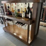Straight Ace Handcrafted Rustic Style Mobile Back Bar Walnut 12 Straight Ace Handcrafted Rustic Style Mobile Back Bar Walnut color