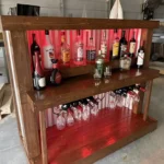 Straight Ace Handcrafted Rustic Style Mobile Back Bar Walnut 13 Straight Ace Handcrafted Rustic Style Mobile Back Bar Walnut color