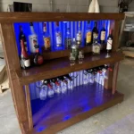 Straight Ace Handcrafted Rustic Style Mobile Back Bar Walnut 15 Straight Ace Handcrafted Rustic Style Mobile Back Bar Walnut color