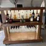 Straight Ace Handcrafted Rustic Style Mobile Back Bar Walnut 16 Straight Ace Handcrafted Rustic Style Mobile Back Bar Walnut color