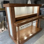 Straight Ace Handcrafted Rustic Style Mobile Back Bar Walnut 2 Straight Ace Handcrafted Rustic Style Mobile Back Bar Walnut color