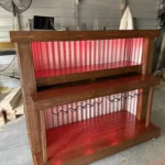 Straight Ace Handcrafted Rustic Style Mobile Back Bar Walnut 4 Straight Ace Handcrafted Rustic Style Mobile Back Bar Walnut color