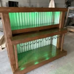 Straight Ace Handcrafted Rustic Style Mobile Back Bar Walnut 5 Straight Ace Handcrafted Rustic Style Mobile Back Bar Walnut color