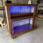 Straight Ace Handcrafted Rustic Style Mobile Back Bar Walnut 6 Straight Ace Handcrafted Rustic Style Mobile Back Bar Walnut color
