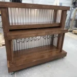 Straight Ace Handcrafted Rustic Style Mobile Back Bar Walnut 7 Straight Ace Handcrafted Rustic Style Mobile Back Bar Walnut color