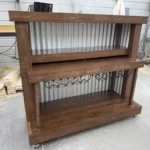 Straight Ace Handcrafted Rustic Style Mobile Back Bar Walnut 8 Straight Ace Handcrafted Rustic Style Mobile Back Bar Walnut color