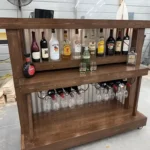 Straight Ace Handcrafted Rustic Style Mobile Back Bar Walnut 9 Straight Ace Handcrafted Rustic Style Mobile Back Bar Walnut color