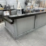 Hello Shiny Large L Shape Metal Reception Desk Stormwash Ebony 2