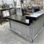 Hello Shiny Large L Shape Metal Reception Desk Stormwash Ebony 3