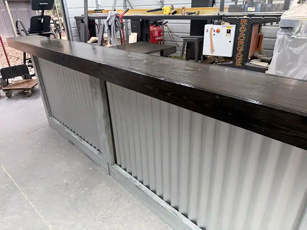 Hello Shiny Large L Shape Metal Reception Desk Stormwash Ebony 4