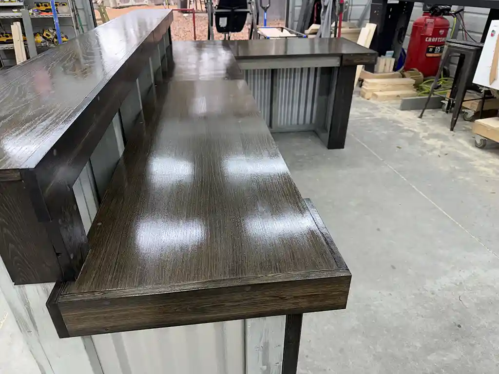 Hello Shiny Large L Shape Metal Reception Desk Stormwash Ebony 5