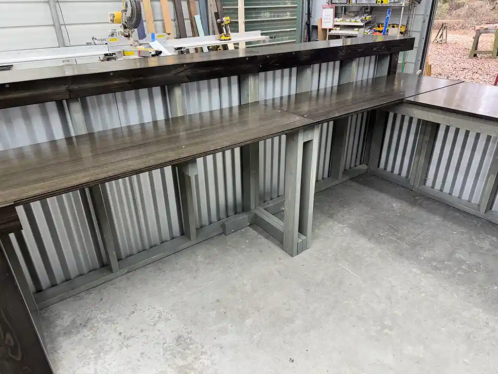 Hello Shiny Large L Shape Metal Reception Desk Stormwash Ebony 6