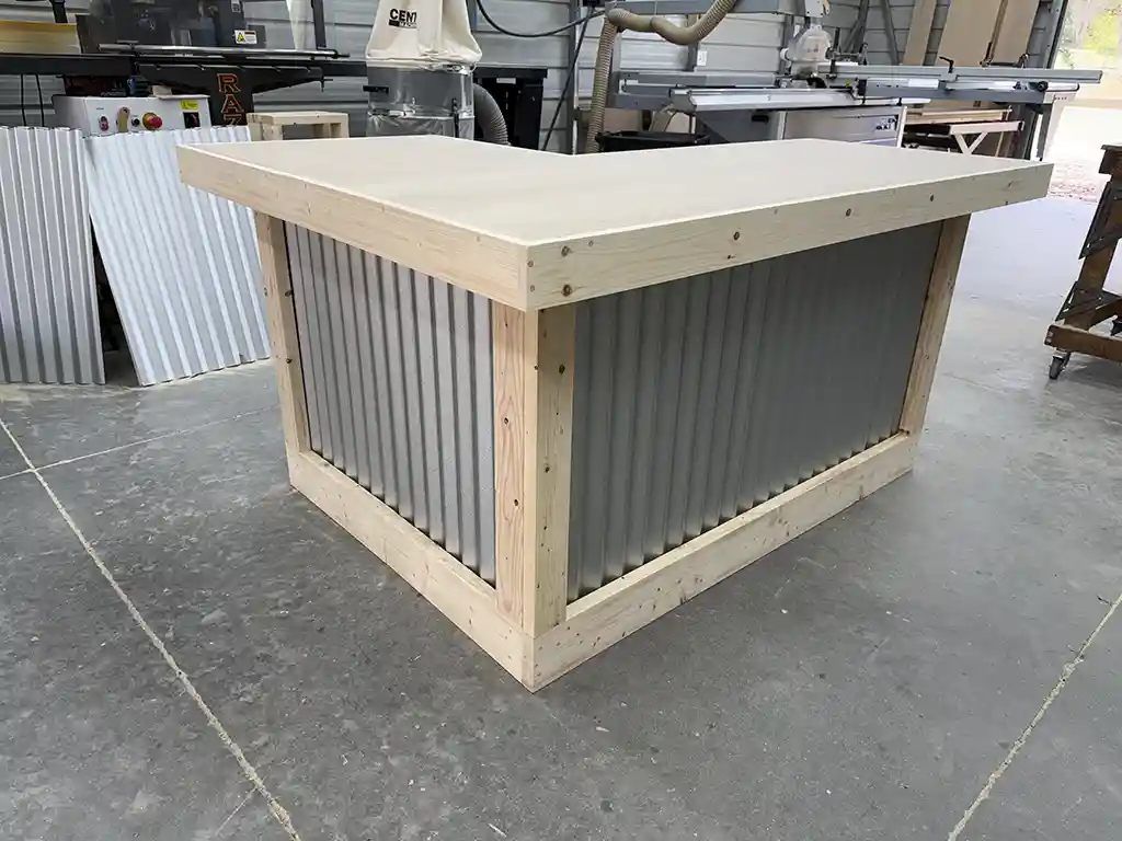 Metal Original L Shape Indoor Home Bar Unfinished 1