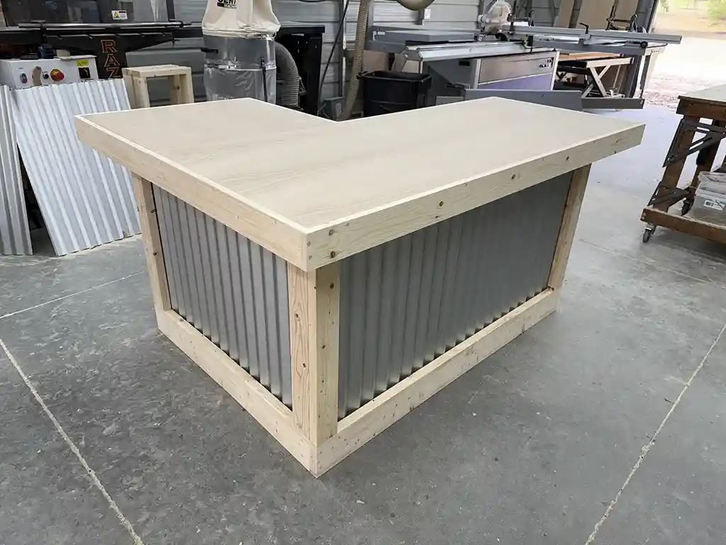 Metal Original L Shape Indoor Home Bar Unfinished 2