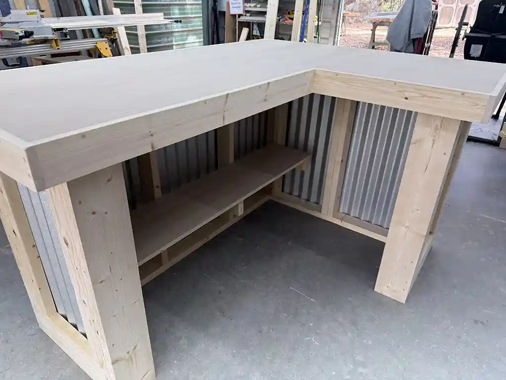 Metal Original L Shape Indoor Home Bar Unfinished 4