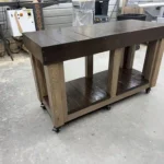 Mobile Buffet Table for Covered Patios and Indoors Espresso Mushroom 1